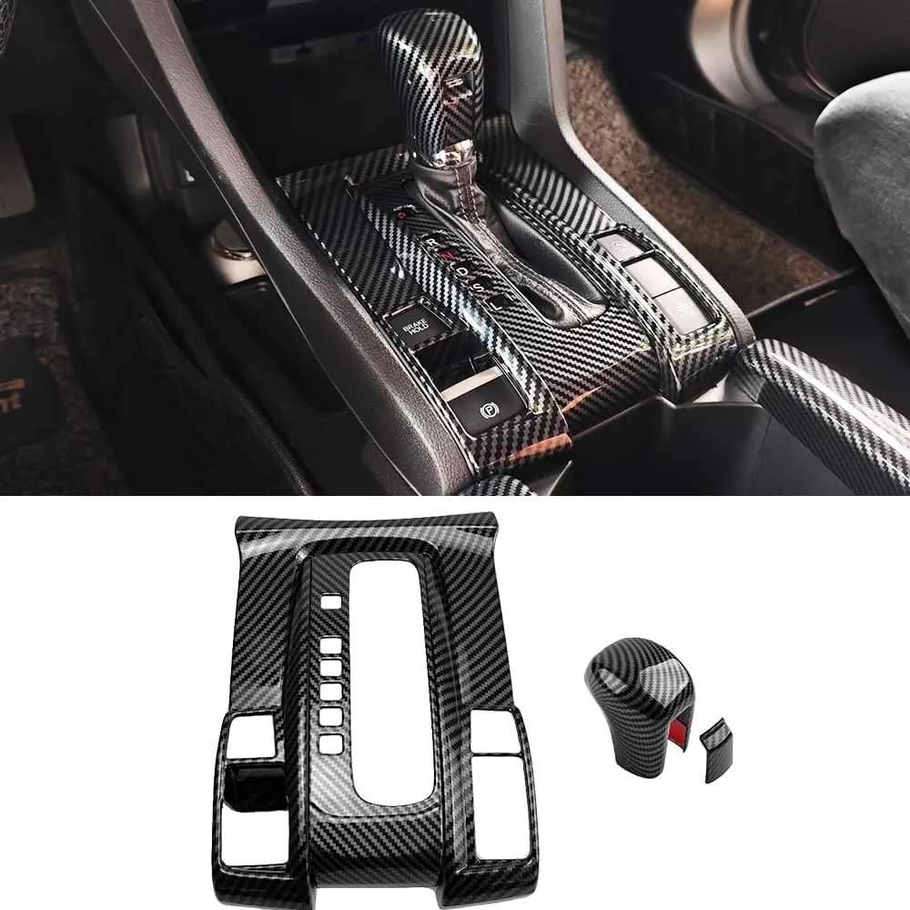 for Honda 10th Gen Civic 2016-2021 Center Console Gear Shift Panel Cover,techvibes