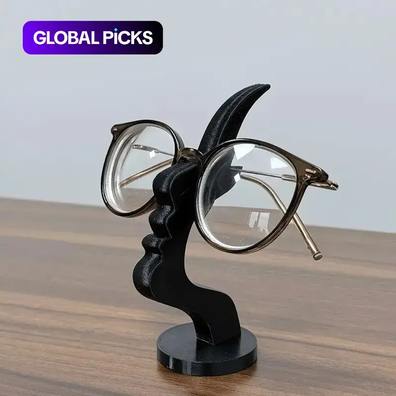 Unique Curved Glasses Holder, Artistic Minimalist Design, Desktop & Bedside Table Decoration, Office Desk Accessory, Table Organizers, Holiday Gift, Office Accessories