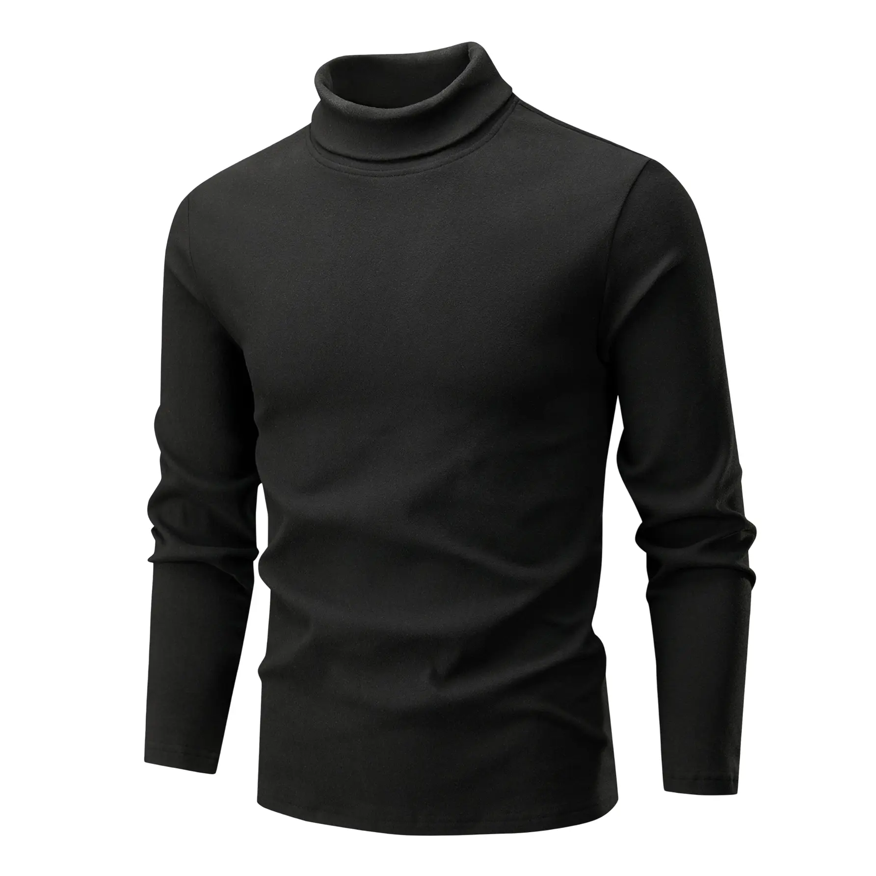 Men's Turtleneck Long Sleeve T-Shirt High Stretch Thermal Base Layer Mock Neck Undershirt Soft Pullover Tops Casual Basic Solid Color Layering Tee for Fall Winter Outdoor Daily Wear Smart Business Layered Underwear Warm Outfit Top Menswear Tshirt