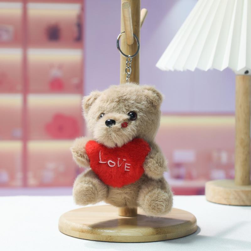 1PC Valentine's Day Special: Adorable Mini Teddy Bear Set Soft Adorable Stuffed with 'LOVE' Heart – Sweet Present for Your Loved One