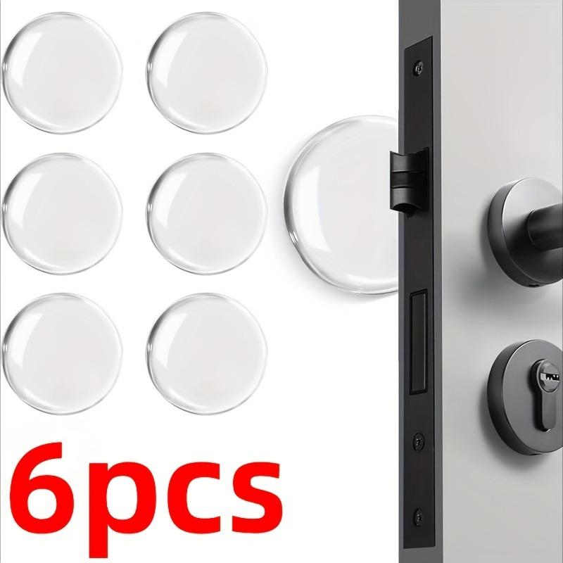 Clear 6pcs Shock-Absorbing Door Stop Wall Protectors - Noise-Reducing, Easy Install, Reusable for Home & Office, Door Hardware