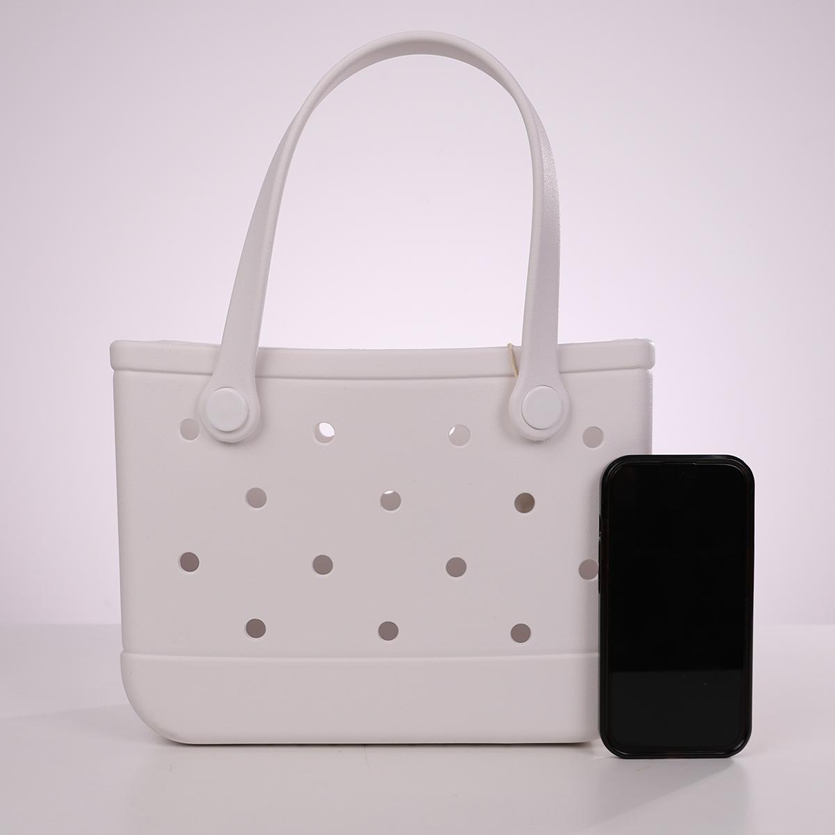 MINISO Classic Style Holes Handheld Bag - Casual Outings,An Eye-catching Item for Everyday Travel,Durable Lunch Bags For Girls Suitable Size Cute Bento Bags With Handle Beach Bag Waterproof,Easter Basket Gift