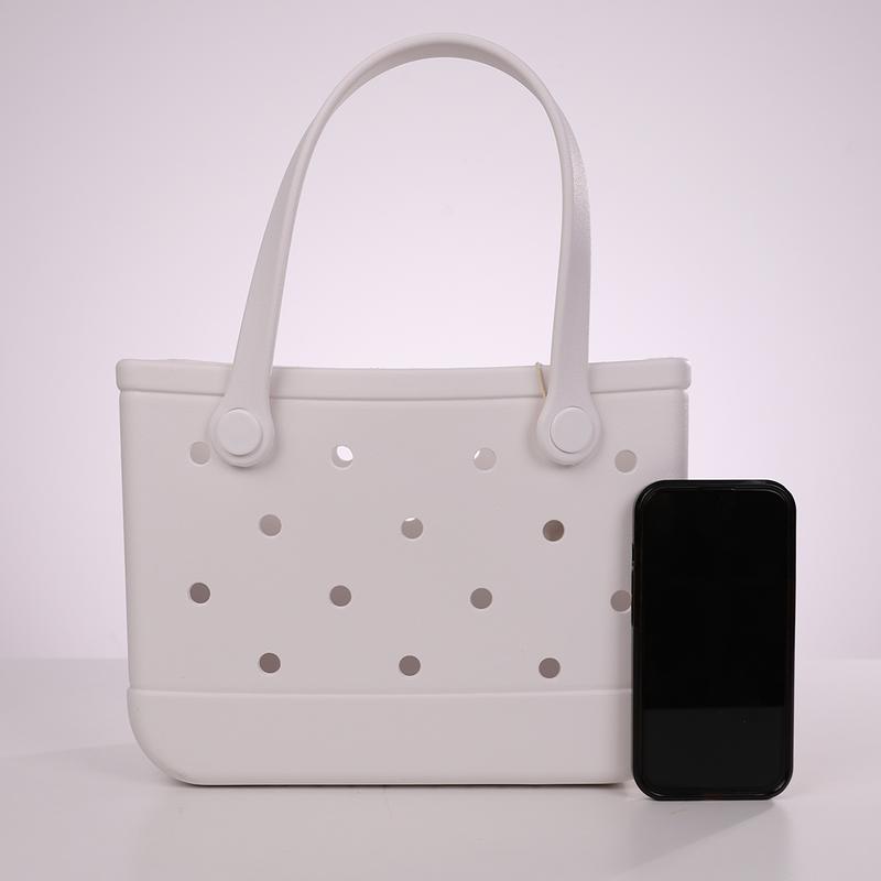 MINISO Classic Style Holes Handheld Bag - Casual Outings,An Eye-catching Item for Everyday Travel,Durable Lunch Bags For Girls Suitable Size Cute Bento Bags With Handle Beach Bag Waterproof,Hole Bag with a Hole Diameter of 1 cm