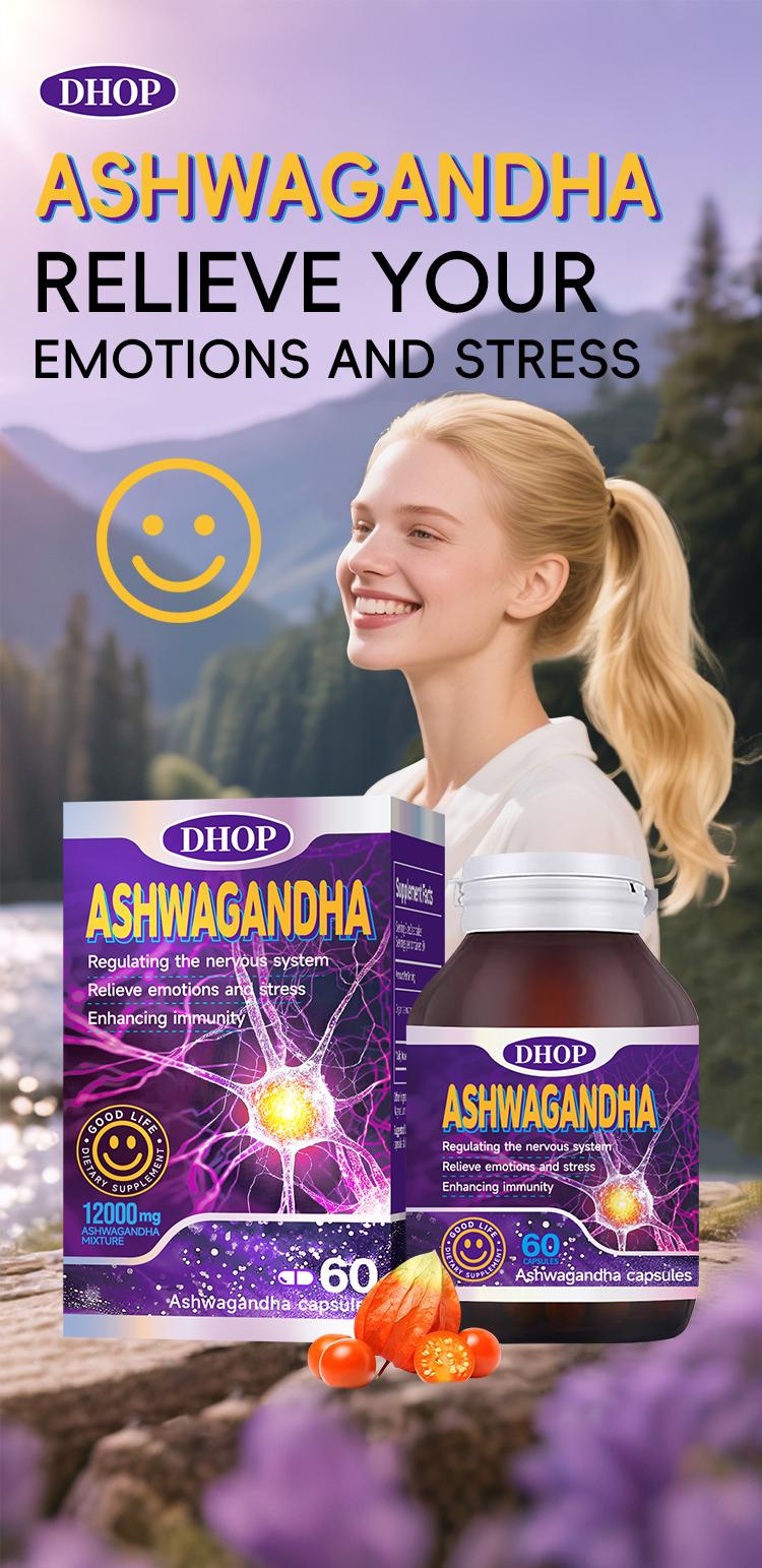 DHOP Premium Ashwagandha Capsules - 60 Count High Potency 5% Withanolides Extract for Nervous System Balance & Stress Relief DHOP Premium Ashwagandha Capsules - 60 Count High Potency 5% Withanolides Extract for Nervous System Balance & Stress Relief