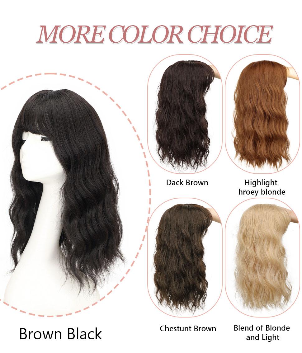 ONLYCUTE Curly Wave Hair Toppers for Women Synthetic 18 inch Hair Topper with Bangs Natural Breathable Invisible Hair Piece for Daily Party Use ONLYCUTE Curly Wave Hair Toppers for Women Synthetic 18 inch Hair Topper with Bangs Natural Breathable Invisible Hair Piece for Daily Party Use