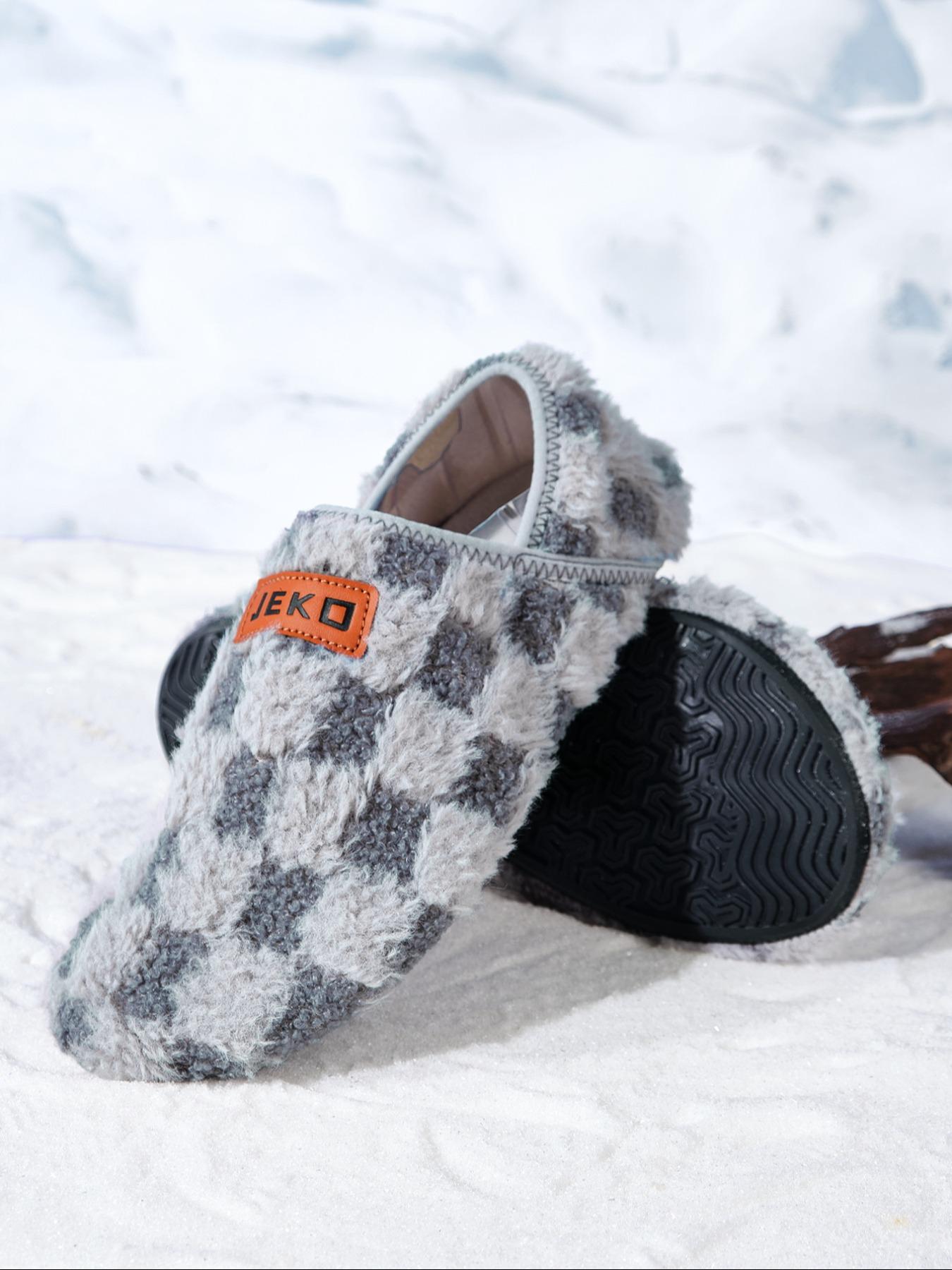 Unisex Indoor Casual Cotton Slippers, House Slippers, Comfortable Barefoot Feel, Soft Rubber Sole, Thickened Silent Shoes, Slip-On Sock Shoes, Home Sock Shoes, Warm Slippers