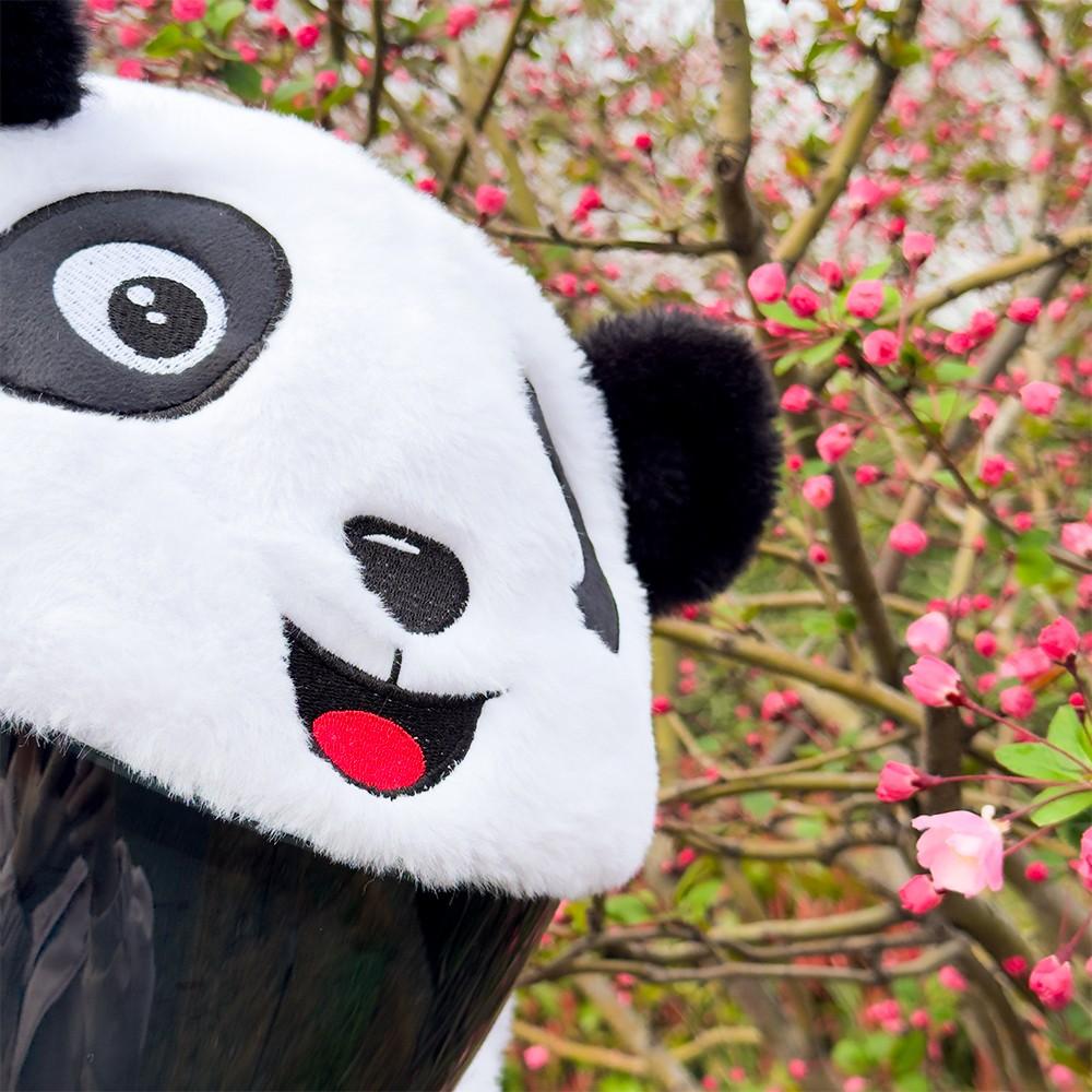 Cute Panda Motorcycle Helmet Cover, Soft Comfortable Easy to Wear, Prevents Helmet Wear, Ideal for Riding, Festive Parties