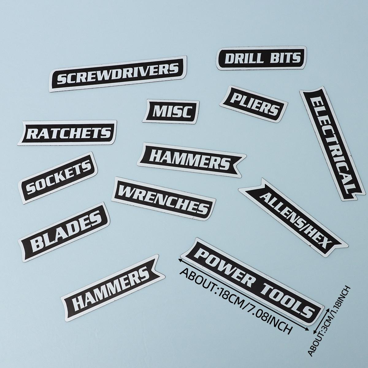 Pack of Magnetic Toolbox Labels Set, Reusable Labels, Practical Tool Box Tags for Home Daily Use, Small Hanging Decorations, Essential Organizing Tools