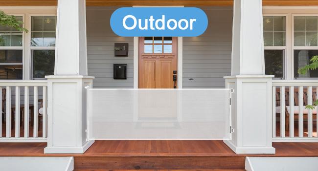 Retractable  pet Gate,Mesh Baby Gate or Mesh Dog Gate,33" Tall,Extends up to 55" 71"118"168"197"Wide,Child Safety Gate for Doorways, Stairs, Hallways, Indoor/Outdoor