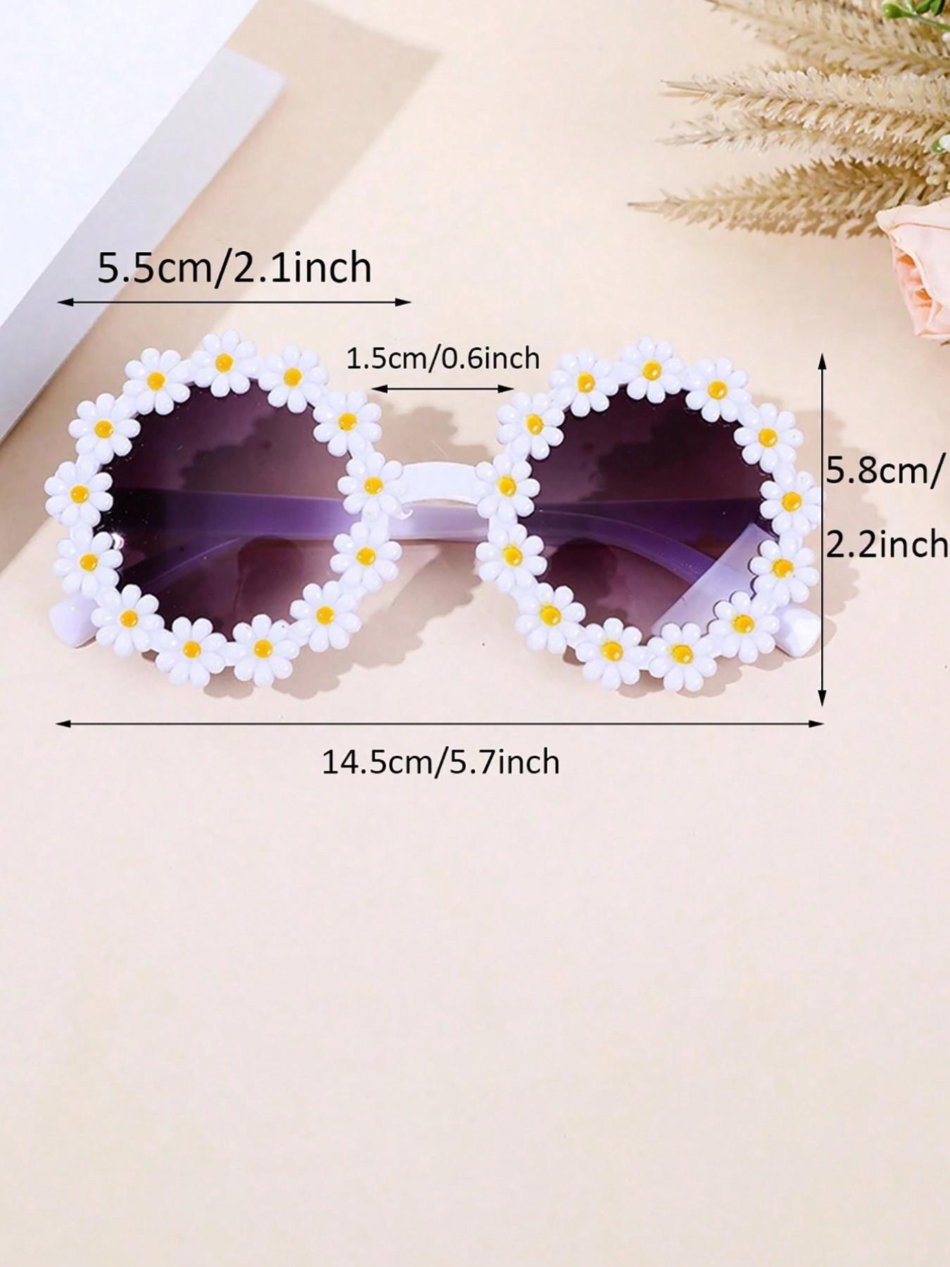 Daisy Shape Kids Fashion Glasses, Unisex Baby Cute Daily Decorative Eyewear, Flower Theme Party Accessory, 6 Pairs/3 Pairs Set
