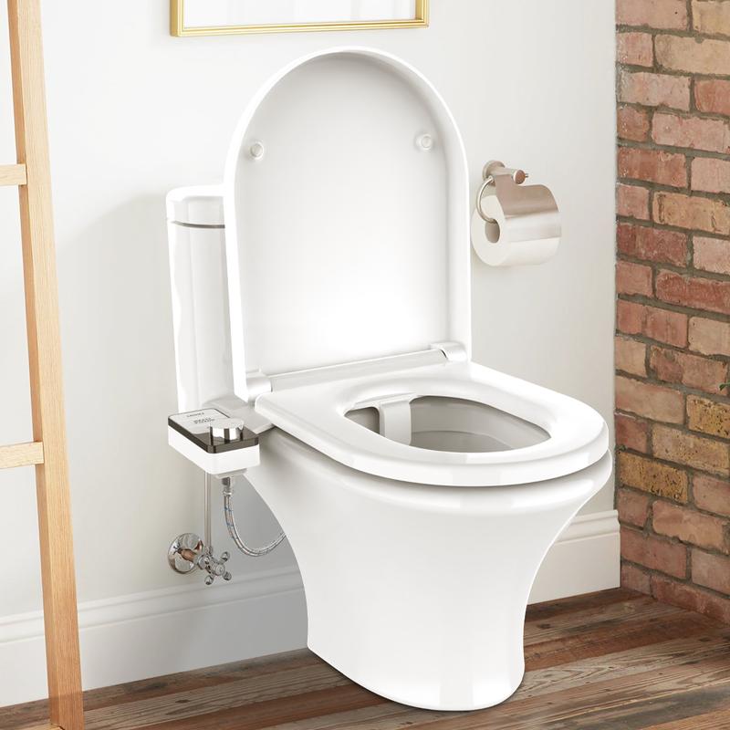 PHANCIR Bidet Attachment, Non-Electric Adjustable Water Pressure, Front and Rear Washing Double Nozzle Bidet