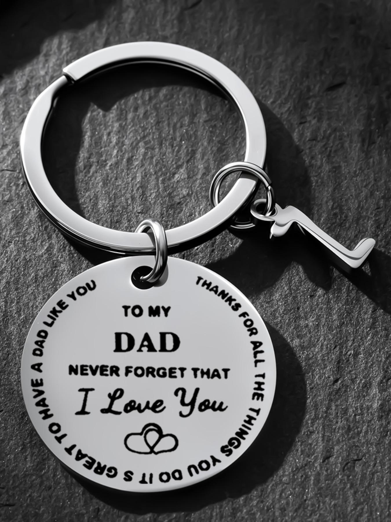 Engraved 'i Love You' Stainless Steel Keychain, Personalized Initial a Key Ring, Perfect Gift for Dad, Father's Day, Birthday, Christmas