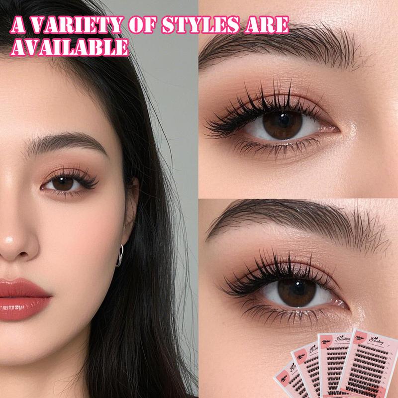 BISUTANG  Natural Wispy DIY Eyelash Clusters Set Effortless No-Glue False Eyelashes, Waterproof & Reusable, Soft & Comfortable, Natural Appearance, Long-Lasting, No Irritation, Quick & Easy