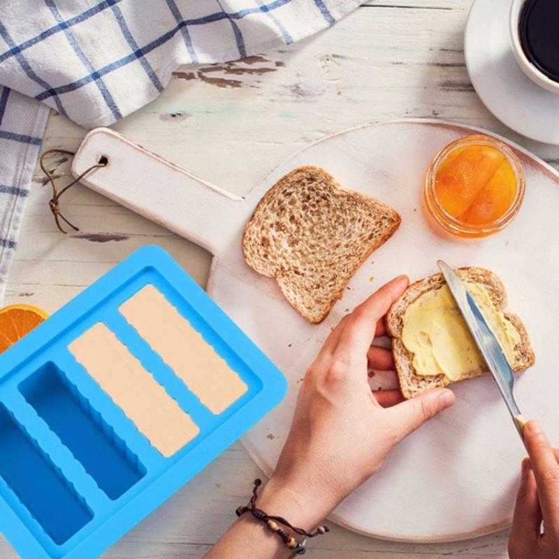 Silicone Butter Mold, Creative Rectangular Cake Soap Popsicle Mold, 3D Bread Tray, DIY Pudding Kitchen Tool, Reusable Ice Cube Mold
