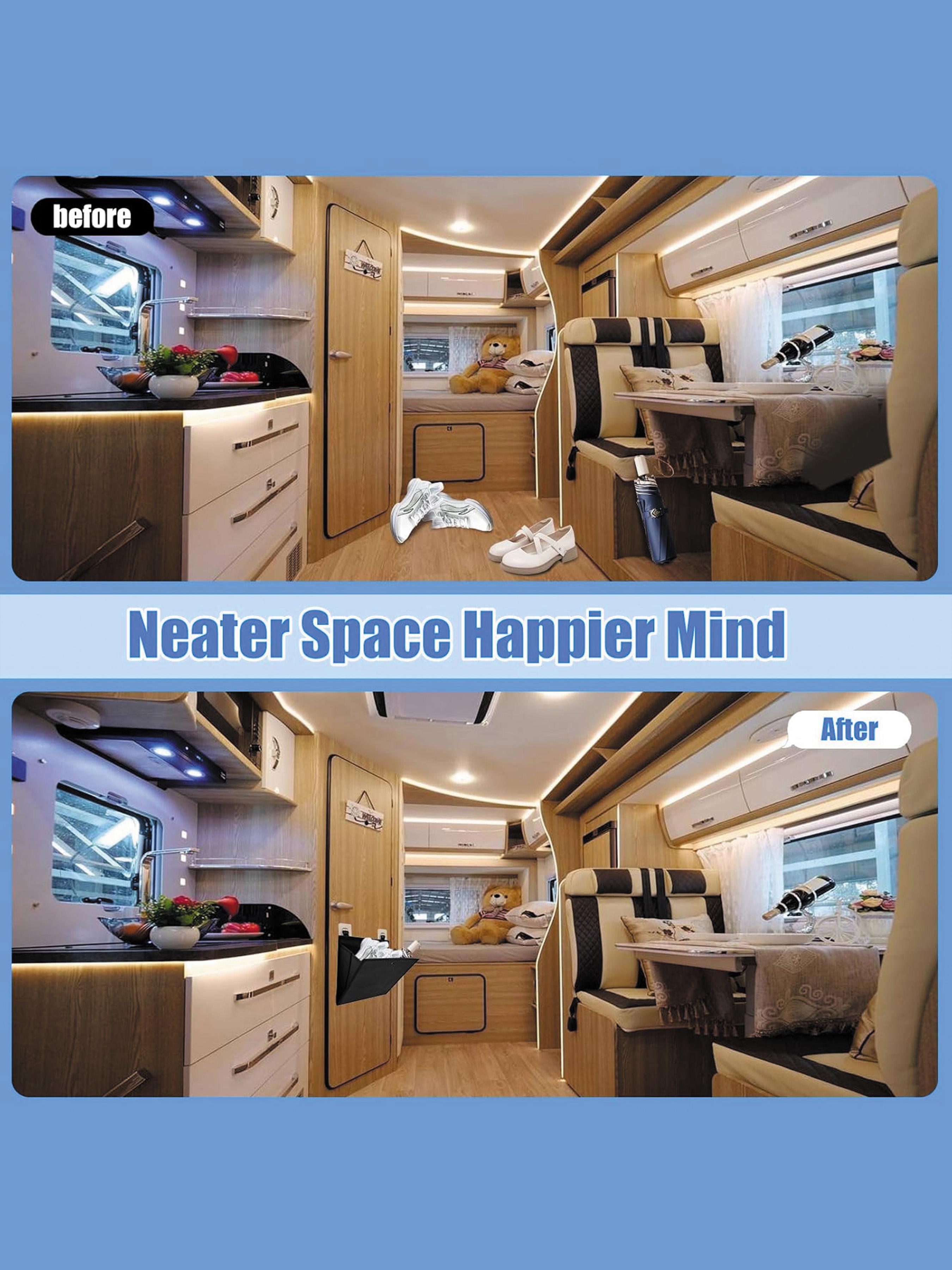 Space-Saving Wall-Mounted Shoe Rack Set, RV & Home Use, Self-Adhesive Hanging Storage Bag with Deep Pockets, Fits 1 Pair Per Pocket, Room Organization Products