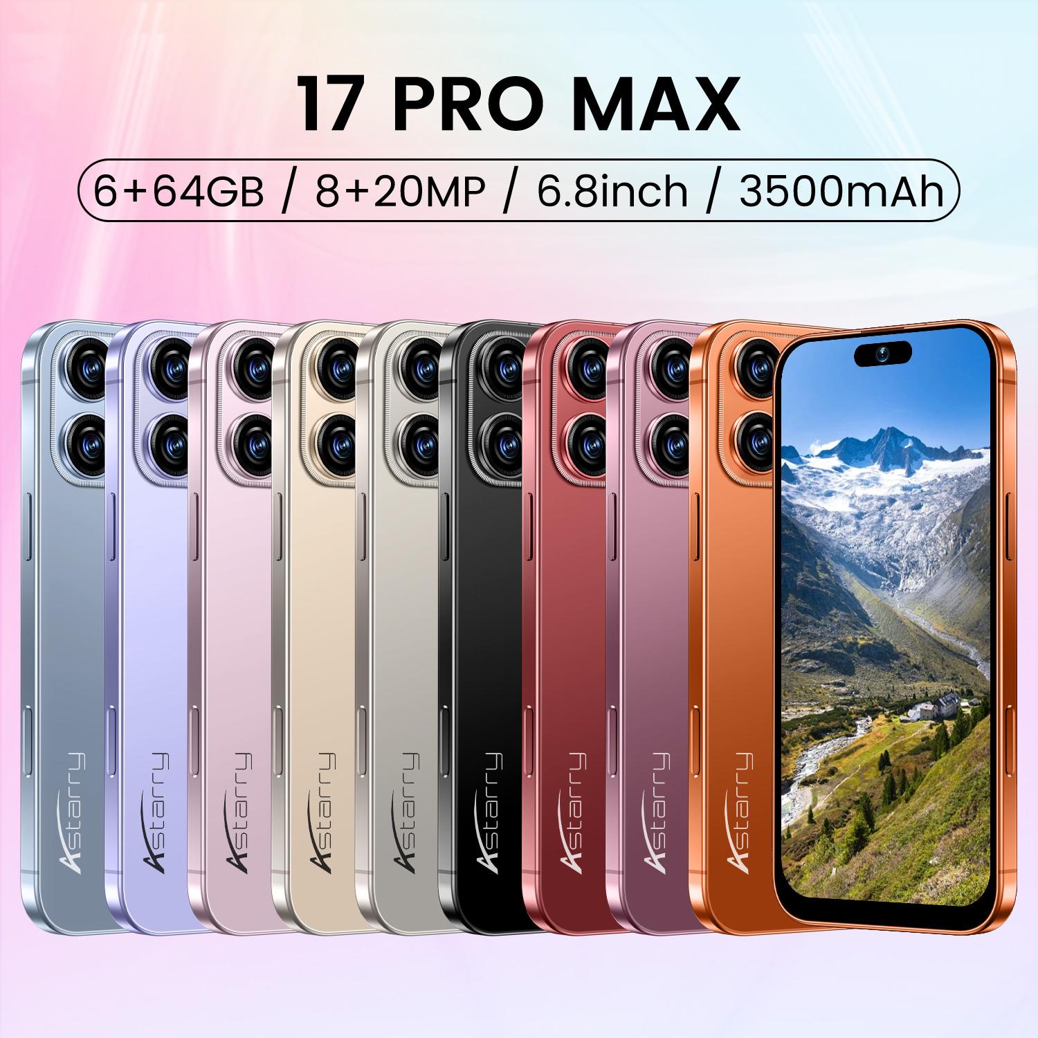 Astarry-17 Pro Max Touchscreen Smartphone, 6.8-Inch Screen, 6gb RAM, 64GB Storage, Octa-Core Processor, 3500mah Battery, Android System, 8+20mp Camera