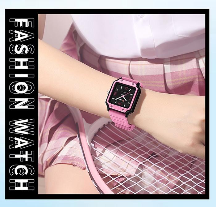 1Pcs brand fashionable square women's watch waterproof, soft and comfortable silicone strap women's watch, elegant watch suitable for women, casual women's watch, quartz simulated lady watch, suitable for mothers, daughters, female friends' birthday gifts