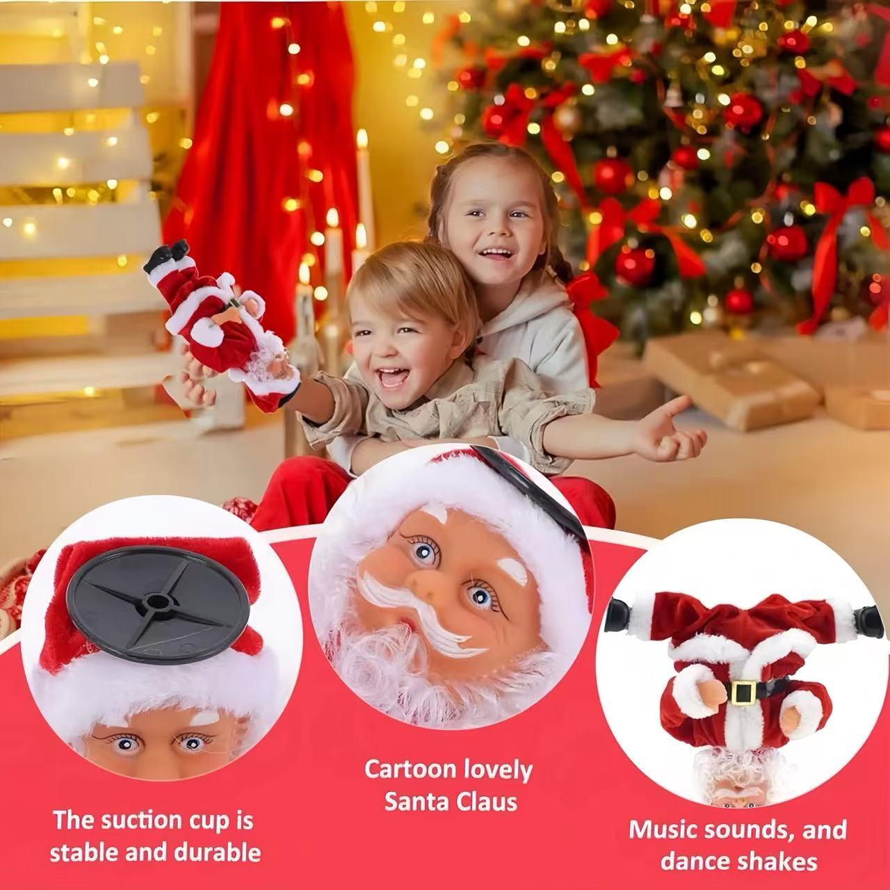 Electric Santa Claus, toys with music that sway the buttocks, guitar playing music, Christmas decorations, hip-hop Santa Claus, creative holiday gifts for singing and dancing, Battery Powered Ornament