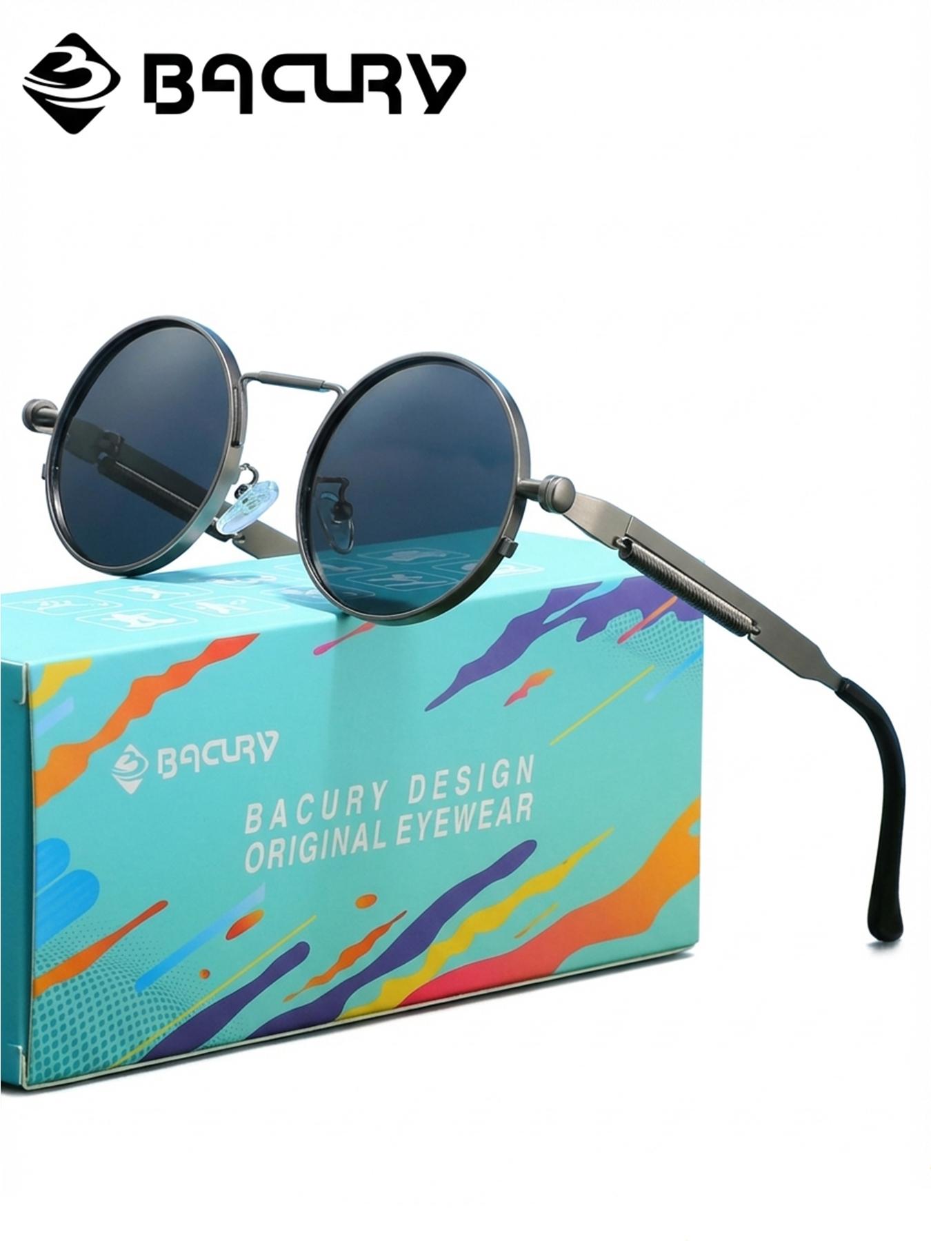 BACURY Classic Oval Polarizer Sunglasses Made Of Stainless Steel For Men And Women, Windproof For Outdoor Travel, Reducing Glare While Driving, Versatile, And Uv Resistant
