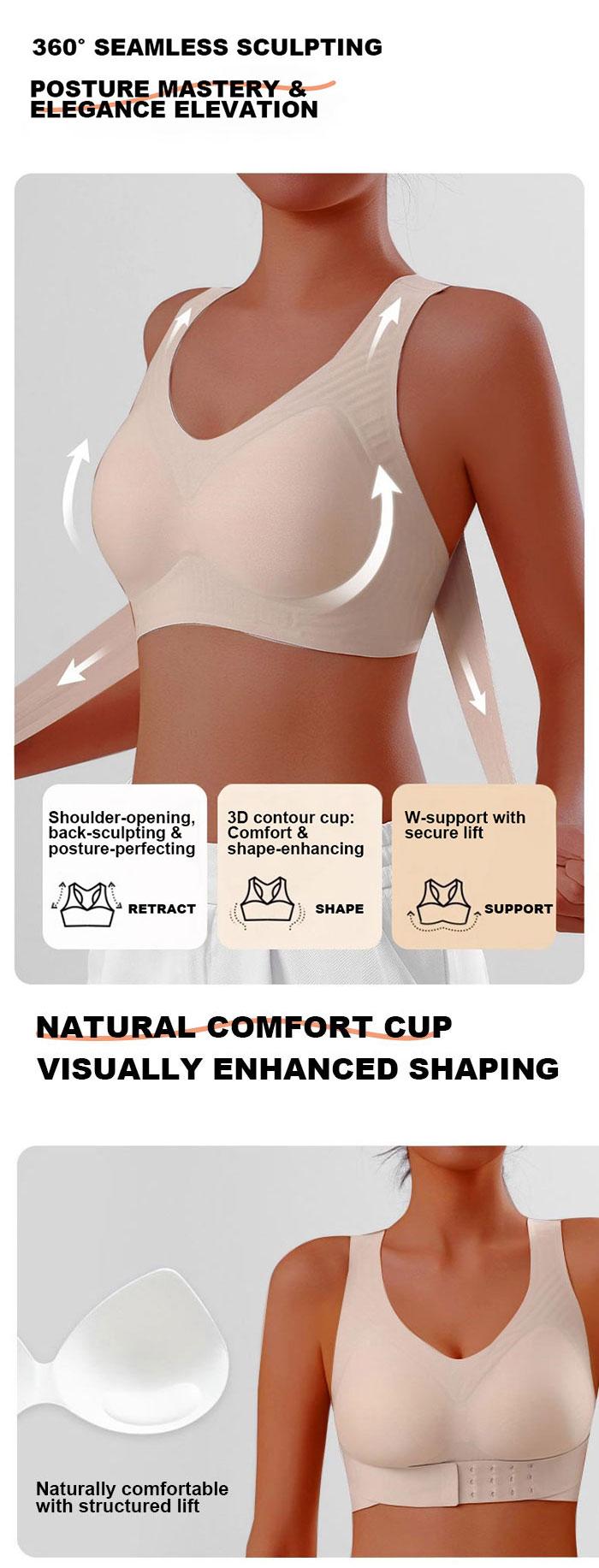 Posture Corrector Bra,2-in-1- SupportiveShapewear for Back Pain Relief & ShoulderSupport for WomenUnderwearSeamless,Adjustable Support forBack& Shoulders