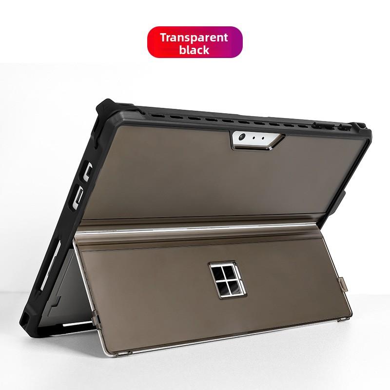 Shockproof Clear Case for Microsoft Surface Pro 8, Surface Go 3, Full Body Protective Cover with Hand Strap & Shoulder Strap, Compatible with Bluetooth Keyboard, Rugged Transparent Shell for Surface Tablet