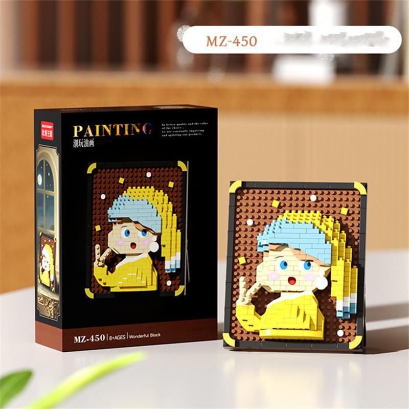 World Famous Painting Building Blocks, Educational Toy, Creative Decoration, Parent-Child Play, Assembly Puzzle