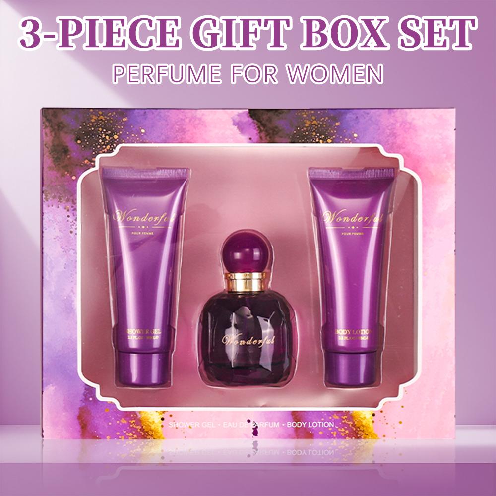 Bath and Body Gift Set for Women & Girls 1.7fl.oz Eau de Parfum Spray 2.8fl.oz Shower Gel 2.8fl.oz Body Lotion Women's Fragrance Sets POUCH Gift for Women Body Care Travel Set for Birthday Christmas New Year Gifts