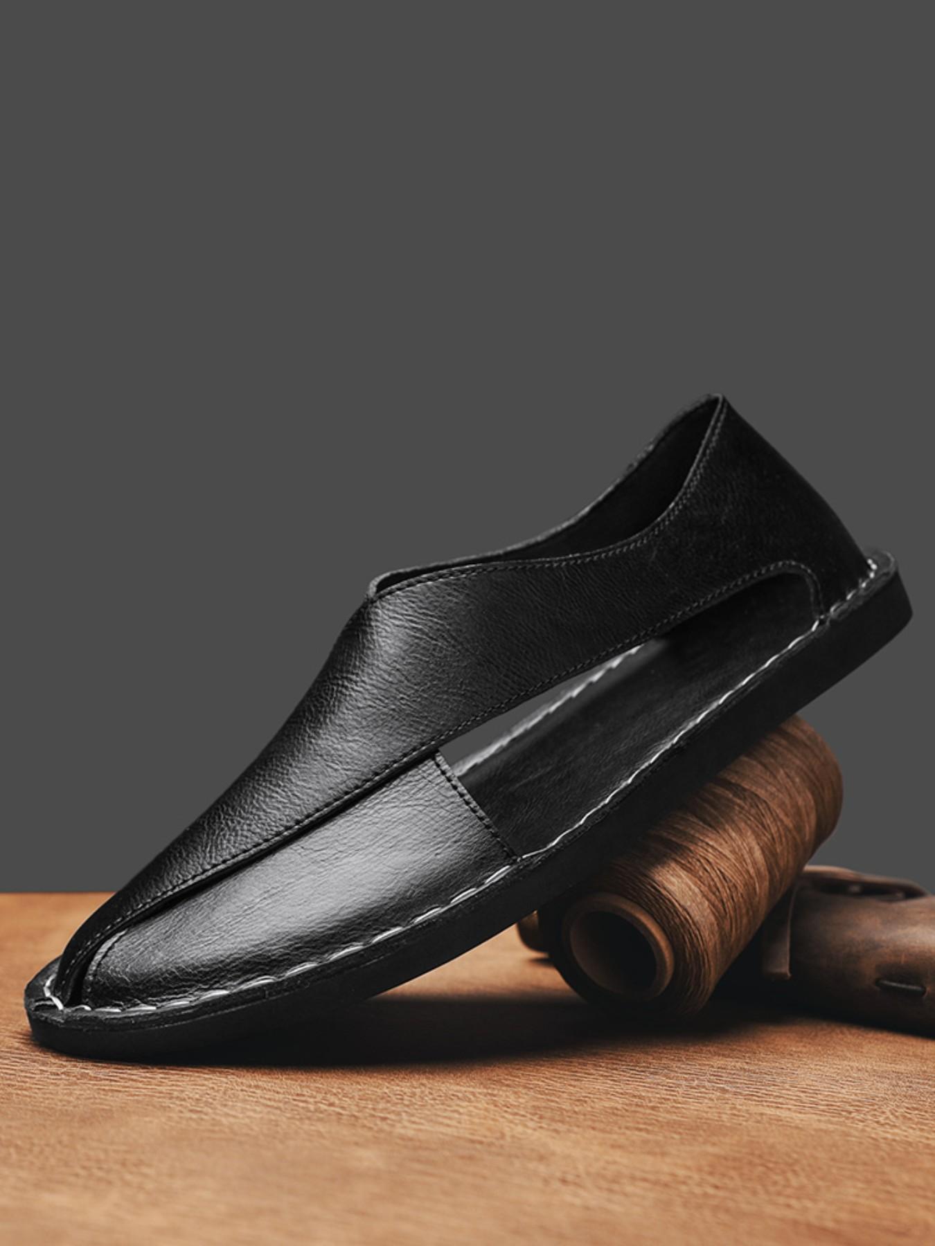 Men's Casual Sandals, Fashion Hollow Out Beach Shoes, Soft Sole, Handmade, Comfortable Footwear, Ideal for Daily Wear and Outdoor Activities