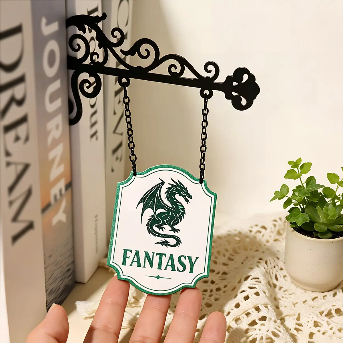 Metal Bookshelf Divider, Shelf Decor, Home Library Decoration, Book Gift, Library Organizer, Book Tavern Sign, Bookshelf Ornament