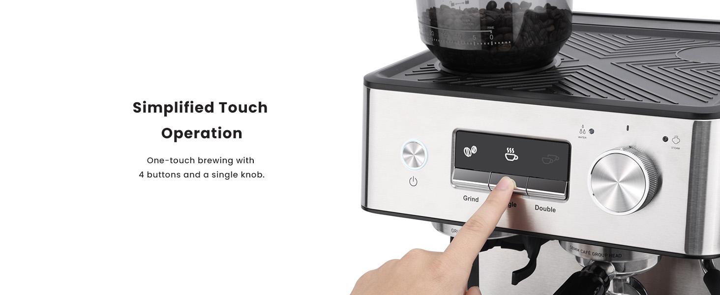 【Springtok】Gevi Espresso Machine with Grinder & Steam Wand | Home Barista Latte Maker | 2.3L Water Tank | Perfect Gift for Coffee Lovers 【Springtok】Gevi Espresso Machine with Grinder & Steam Wand | Home Barista Latte Maker | 2.3L Water Tank | Perfect Gift for Coffee Lovers