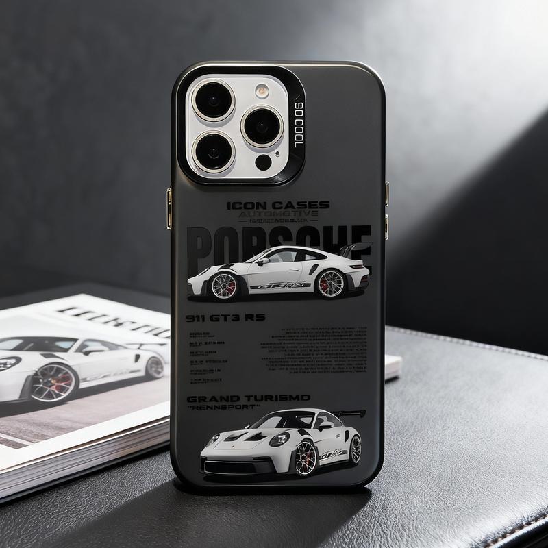 Porsche 911 GT3 RS Supercar Phone Case, a high-end, drop-proof, full-coverage soft case for car enthusiasts, compatible with iPhone 17 Pro Max/17 Pro/17/16 Pro Max/16 Pro/16/15 Pro Max/15 Pro/15/14 Pro Max/14 Pro/14/13 Pro Max/13 Pro/13/12 Pro Max/12 Pro/
