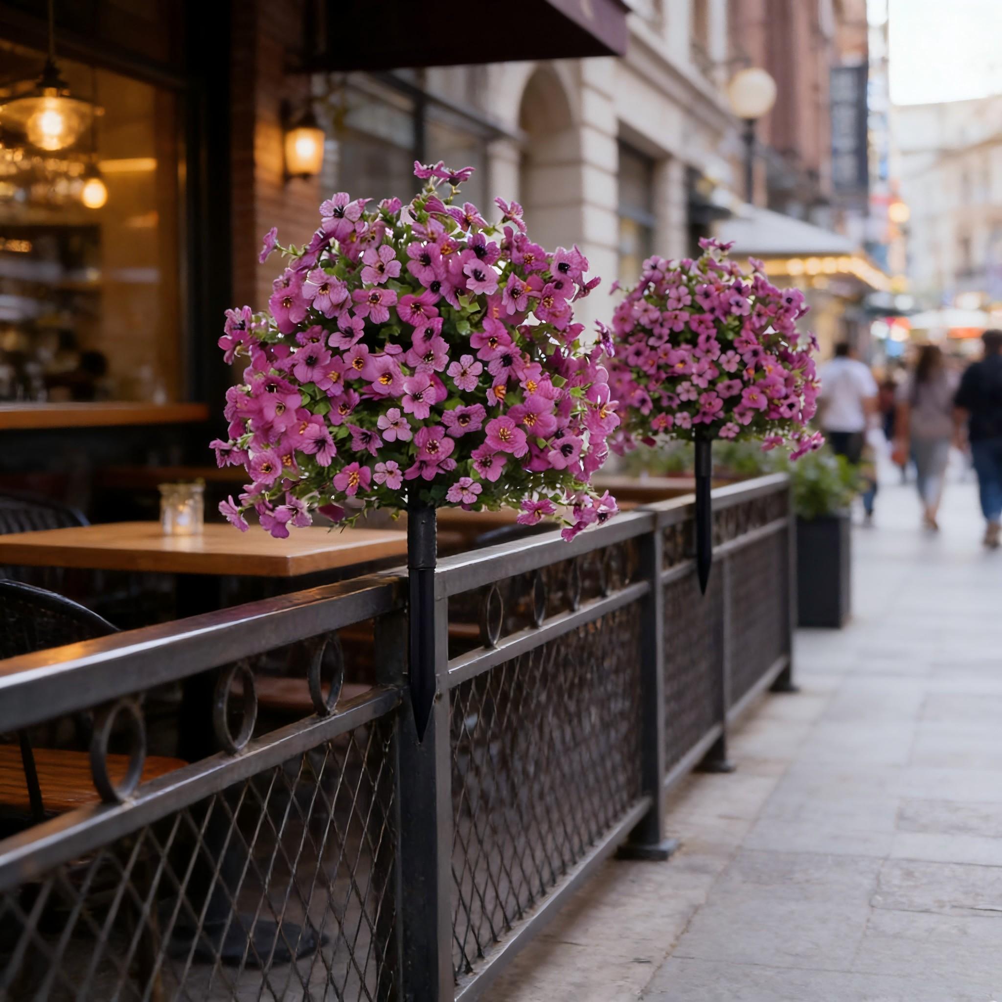 Realistic Artificial Flowers with Ground Stake, UV Resistant Fake Plants for Indoor Outdoor Decoration