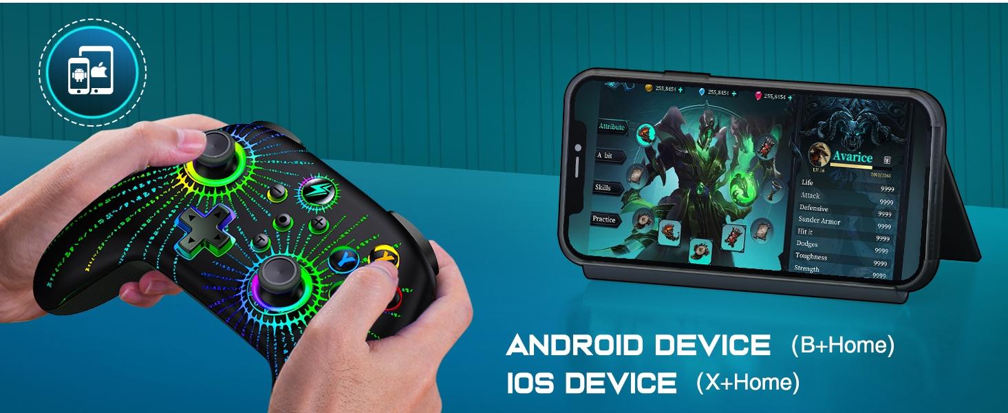 ESYWEN Wireless Switch Controller for Nintendo Switch Controller/Lite/OLED, LED Wired PC Game Joysticks - Wireless iOS/Android Remote,  Game Accessories Gamepad & Standard Controller