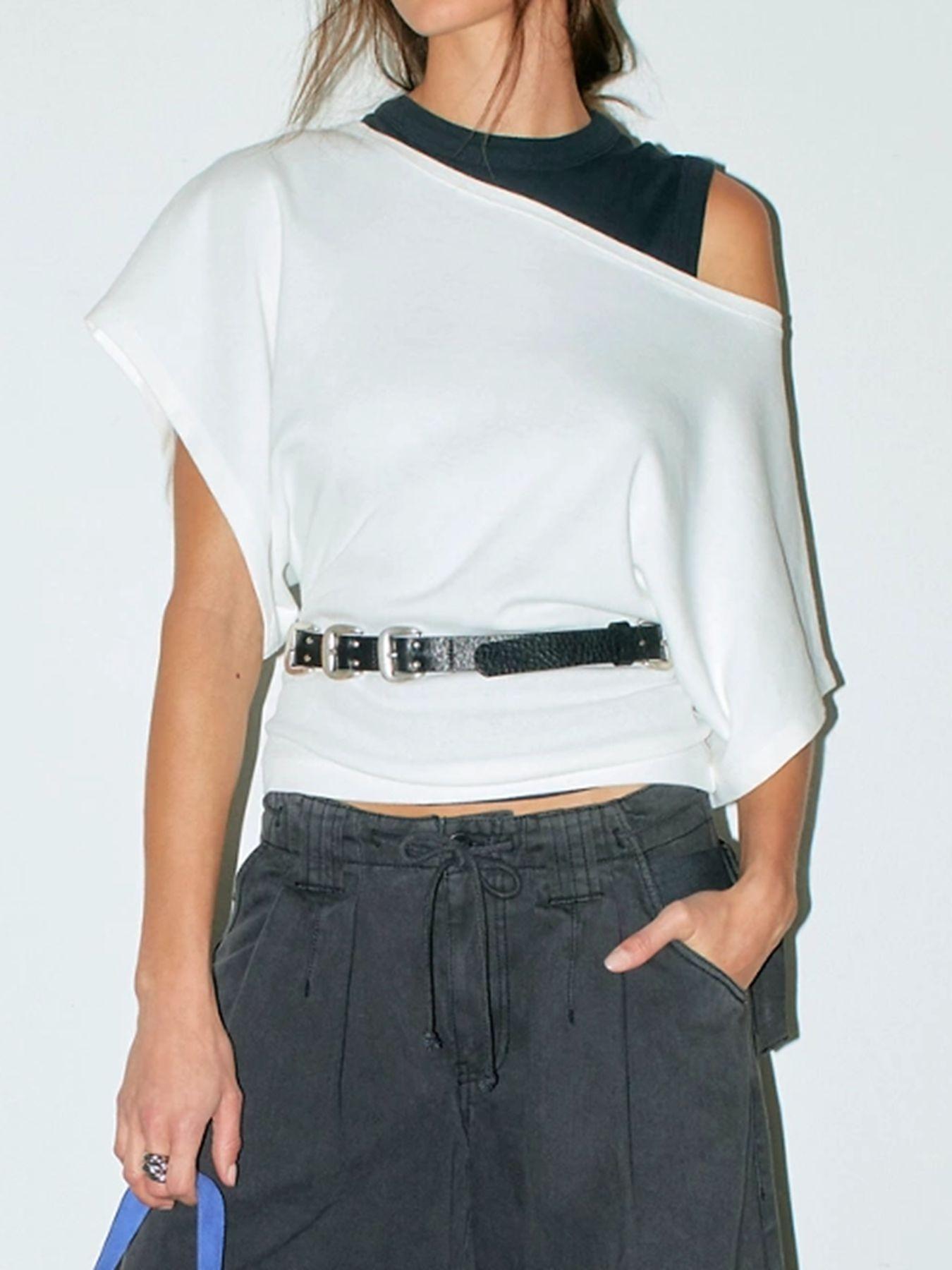 Women's Summer New Batwing Sleeve Waist Cinched Fit Top, Fashion Y2K Boat Neck Knit Sweater, Versatile Daily Wear Basic Tee