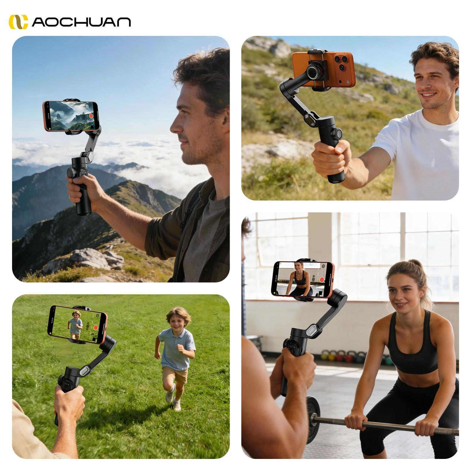 Phone Gimbal Stabilizer 3-Axis Foldable Gimbal for iPhone & Android, Focus Wheel Included, Ideal for Tiktok Youtube Vlogs