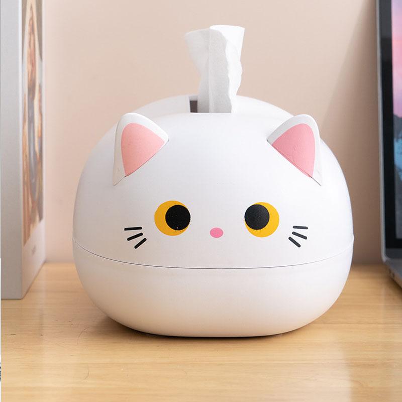 Kawaii Cat Paper Towel Holder, Kitchen Napkin Storage Box, Toilet Paper Dispenser, Desktop Hygiene Rack, Home Decor Accessory