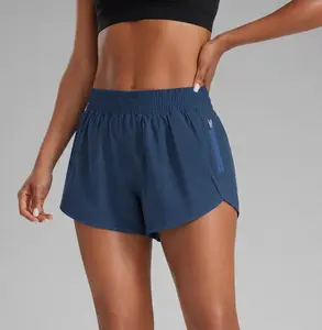 Women’s Running Shorts – 3″ athletic high waist, quick-dry, with liner and zippered pockets for workouts/gym