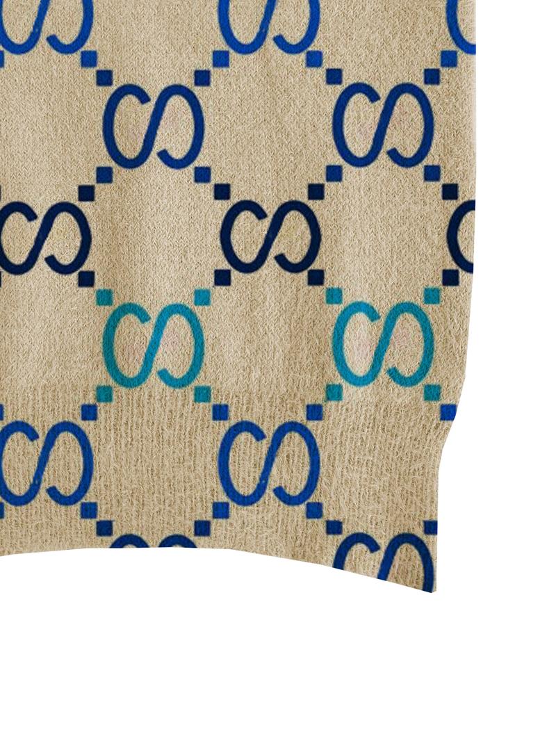 Women's Gradient Geometric Print Stand Collar Sweater, Fall Winter Casual Long Sleeve Knitwear, Comfortable Warm Daily Wear