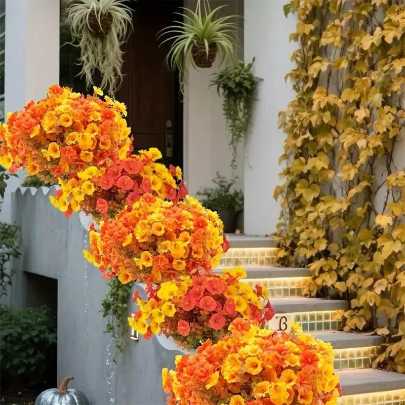 12pcs Artificial Flowers, Colorful Faux Flowers for Home Garden, Porch, Window Box, Yard, Seasonal Celebrations, Decorative Floral Arrangements