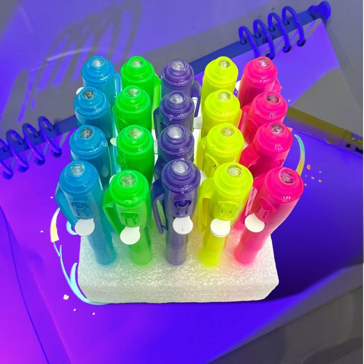5/20pcs Invisible Ink Pen Set, Write Secret Messages, Includes UV Light for Revealing, Random Color Pen Holder, Fun Gift Idea