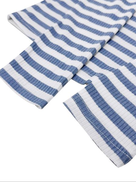 Women's Casual Striped Colorblock U-Neck Pullover Sweater with Waist Rope Decorative Long Pants Two-Piece Set for Daily Wear,Airport Outfit