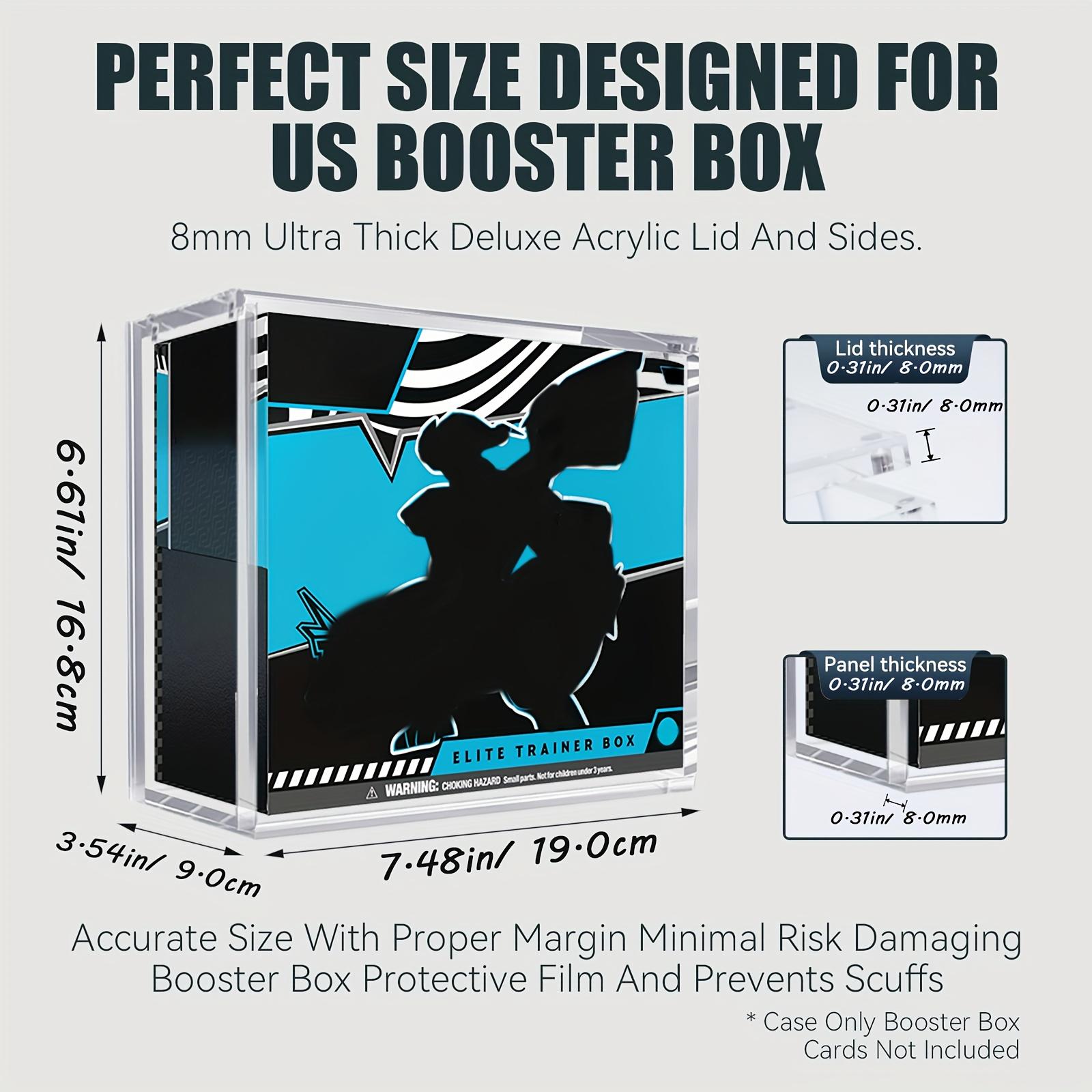 2-Piece Acrylic Stackable Display Case, Fits Booster Box & Elite Trainer Box (etb), Transparent Magnetic Closure Storage Box