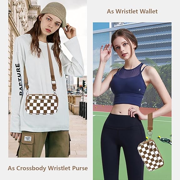 Checkered Wristlet Wallets for Women Nylon Quilted with 4 Zippers Travel Credit Card Holder Cell Phone Organizer Coin Purse Crossbody Key Bag with ID Window RFID Blocking Compact Pouch Checkered Wristlet Wallets for Women Nylon Quilted with 4 Zippers Travel Credit Card Holder Cell Phone Organizer Coin Purse Crossbody Key Bag with ID Window RFID Blocking Compact Pouch