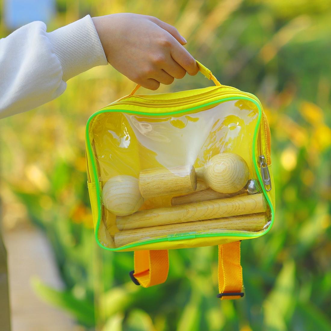 Orff Wooden Percussion Instrument Set, 6-Piece Musical Toy Kit, Natural Wood Design, Ideal Gift for Kids & Early Learning