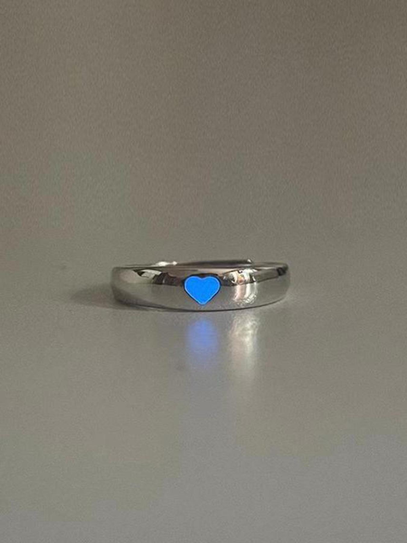 Luminous Love Couple Rings, Luminous Promise Rings, Adjustable Couple Rings, Suitable for Couples, Wedding Anniversary, Christmas, Valentine's Day Gifts for Boyfriends and Girlfriends, Wedding Promise Gifts to Light Up Romantic Night, Gift Jewelry