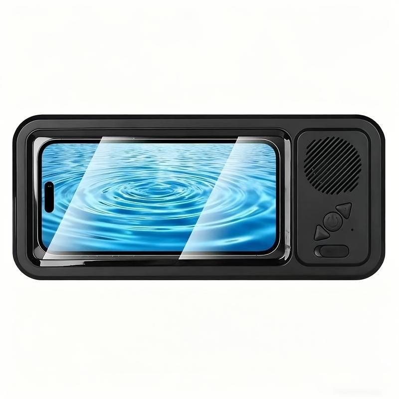 Waterproof box-type speaker, Rechargeable waterproof speaker, Multifunctional speaker, 360° touch screen, watch movies, listen to music, phone holder, audio shower stand, bathroom, kitchen, swimming pool, holiday gift