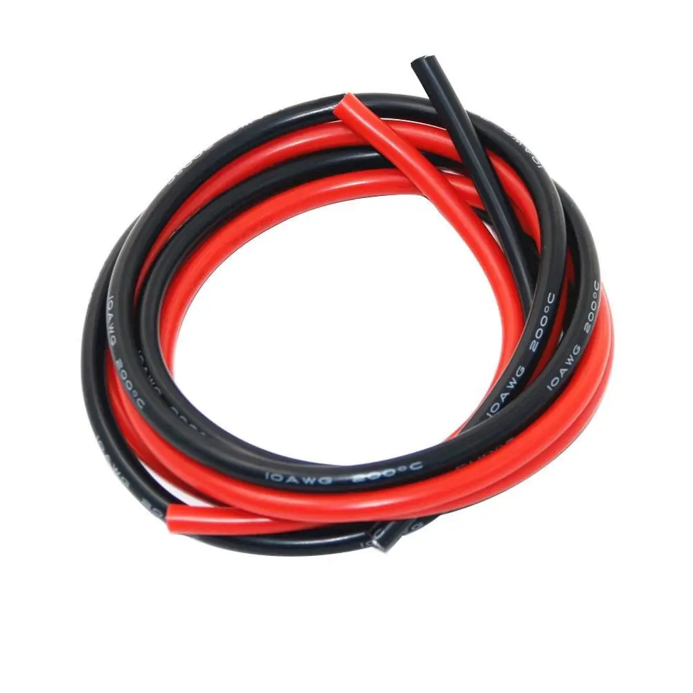 10 AWG Silicone Wire Red and Black Each 10ft Tinned Copper Wire