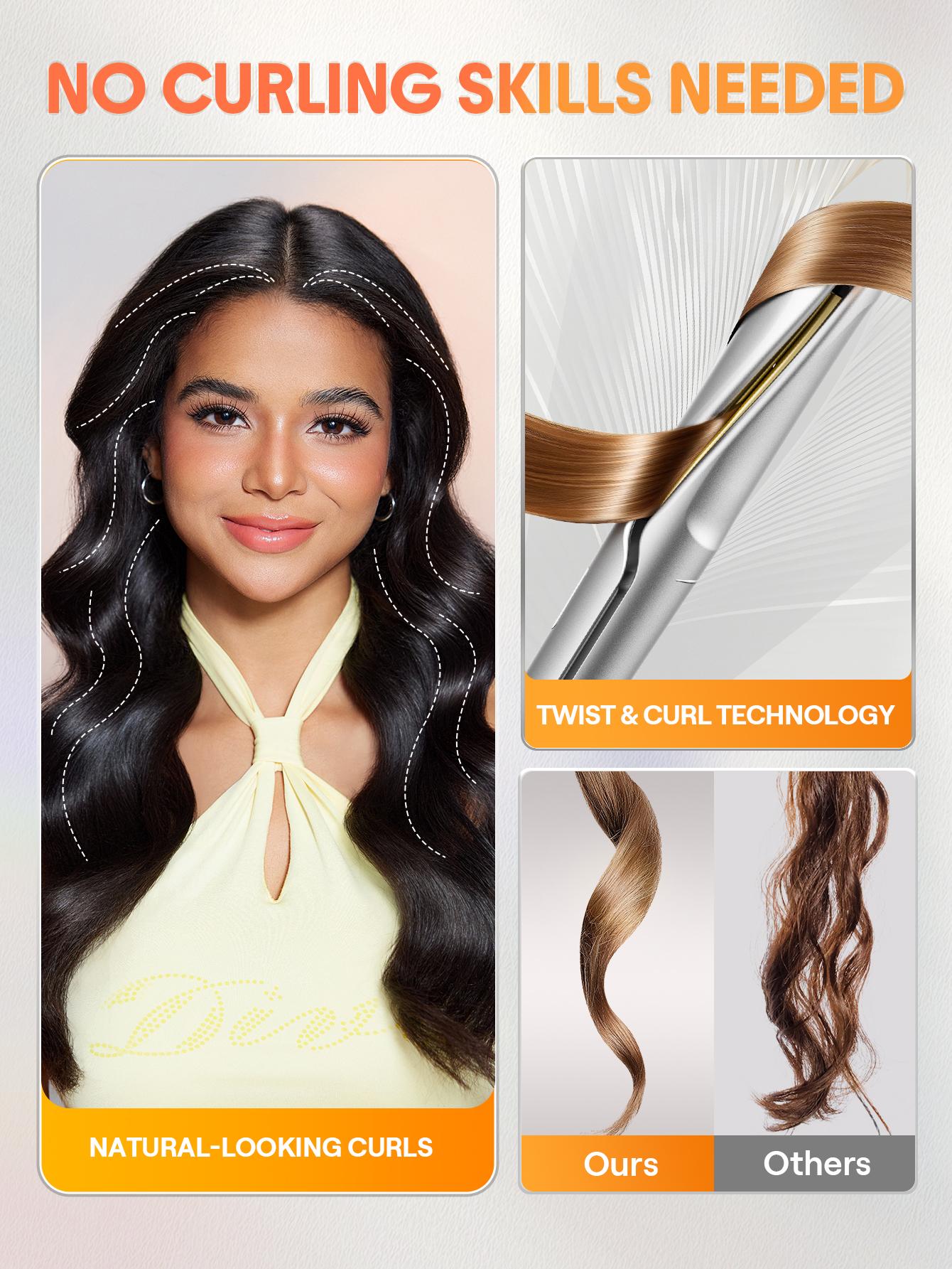 【BOGO SALE】SHEGLAM HAIR Sleek Chic Twist Kiss Flat Iron-US Plug-Effortlessbeauty- Coachella