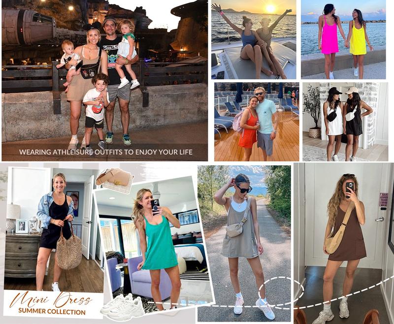 Tanming Women's Athletic Sleeveless Mini Dress with Built-in Shorts Summer V Neck Spaghetti Strap Short Spring Tennis Dress with Pockets Tanming Women's Athletic Sleeveless Mini Dress with Built-in Shorts Summer V Neck Spaghetti Strap Short Spring Tennis Dress with Pockets