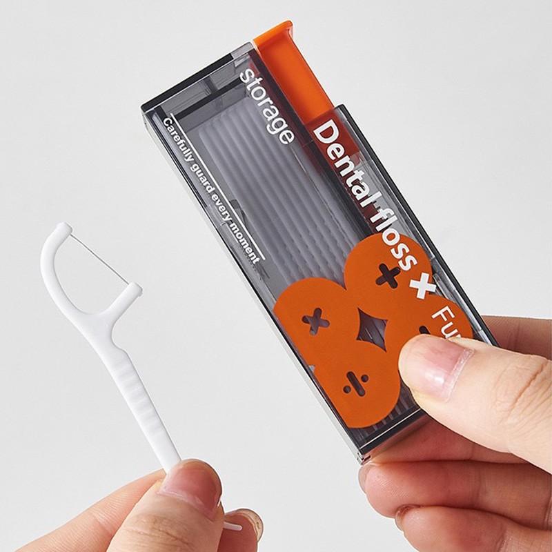 1 portable dental floss dispenser - automatic rebound premium dental floss stick (1 box can store 20 dental floss) with a luxurious and stylish design, creative oral care accessories, and the ability to clean teeth anytime, anywhere Oral Care Supplies